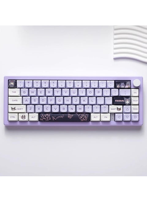PBT Dye Sub Keycaps Cute Cartoon XDA Keycaps Purple Keycap Set Girls Custom Keyboard Gateron Kailh Cherry Mx Switch ANSI Layout Mechanical Custom Keycaps