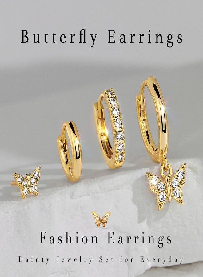 Poxtex طقم أقراط حلقية ذهبية صغيرة للنساء والرجال، مضادة للحساسية، مطلية بالذهب عيار 14 قيراط، أقراط غضروفية متعددة، خفيفة الوزن، صغيرة ورقيقة، لطيفة وعصرية، هدية مثالية لعيد الميلاد للنساء - Image 5