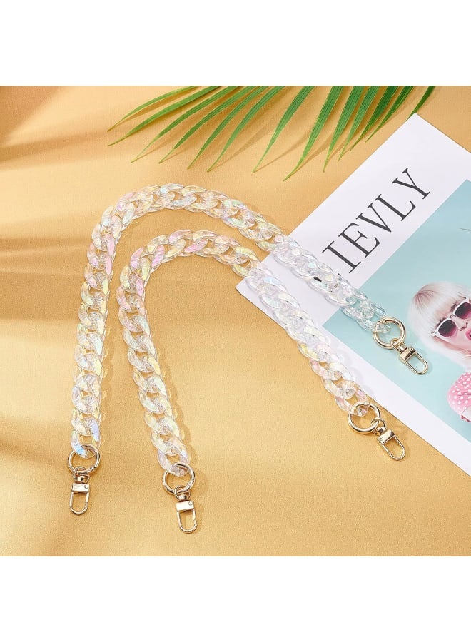 2pcs 19 Inch Bag Handle Chain, Acrylic Handbag Chain Straps Shoulder Straps Purse Chains Bag Purse Clutches Handle Replacement for Purse Handbag Making Accessory Decoration(Clear)  - Image 4