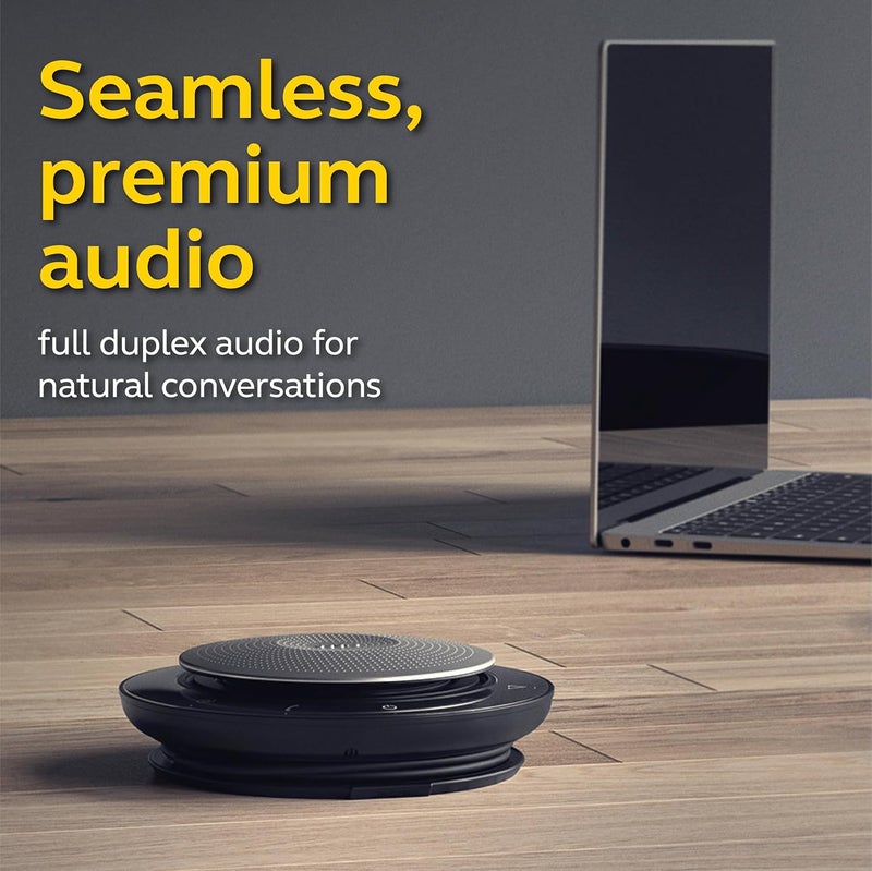 جابرا هاتف مكبر الصوت Speak 750 UC اللاسلكي بتقنية Bluetooth، مزود بمحول USB Link 370: مكبر صوت محمول لعقد الاجتماعات في أي مكان، بجودة صوت عالية، معتمد للاستخدام مع Zoom وGoogle Meet. - Image 2