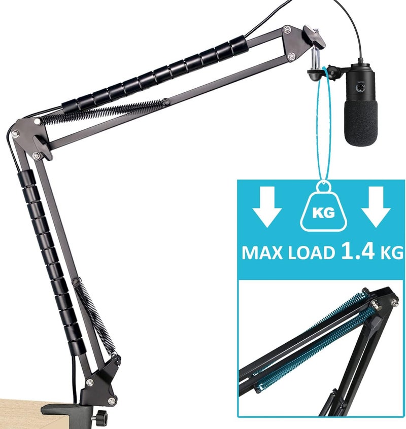SUNMON K669 Mic Boom Arm Stand with Pop Filter, Compatible with Fifine K669, Fifine 669B USB Microphone with Cable Sleeve by - Image 2