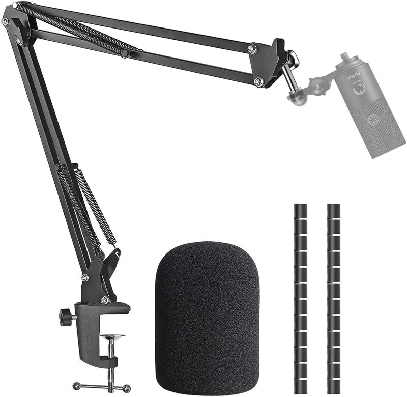 SUNMON K669 Mic Boom Arm Stand with Pop Filter, Compatible with Fifine K669, Fifine 669B USB Microphone with Cable Sleeve by - Image 1