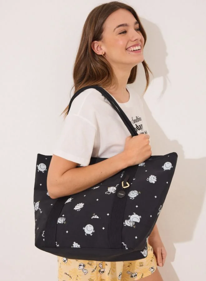 women'secret Mr. Men & Little Miss black tote handbag, bag
