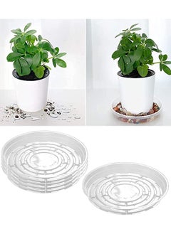 Hydroponic Vase, Plant Saucer, Cultivation, Clear Plastic Round Planter Tray for Indoors & Outdoors, Flower Pot Saucers Plants Water Containers with No Holes - 6Inch, 5 Pack