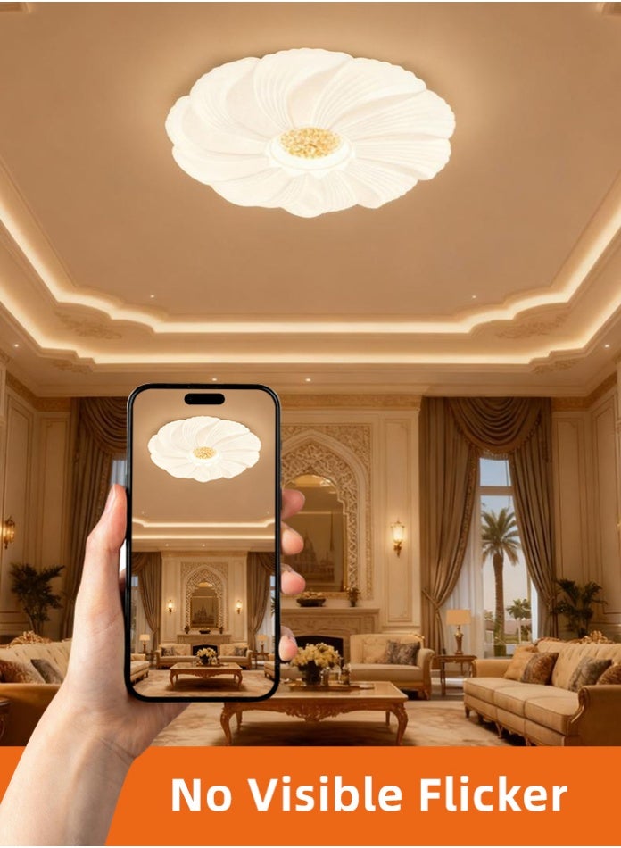 MODI Modern LED Ceiling Light 80W, 3 Color Changing Flush Mount Fixture, 6000LM Super Bright, Round PVC Ceiling Lamp for Bedroom, Living Room, Kitchen, Office Lighting - Image 2