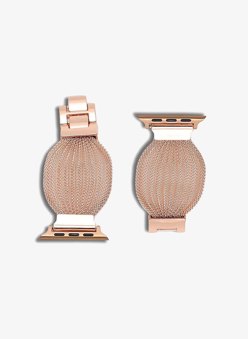 صوص هاوت سوار ساعة أبل بالتصميم سادة من الفولاذ المقاوم للصدأ للنساء | 38mm/40mm/41mm - Image 4