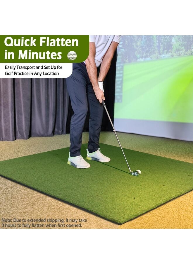 يُسلِّم سجادة جولف 31 مم، 5 أقدام × 4 أقدام، سجادة ضرب الجولف للتدريب الداخلي والخارجي، سجادة محاكاة العشب الصناعي عالية المرونة لتدريب القيادة على التأرجح المتقطع - Image 4