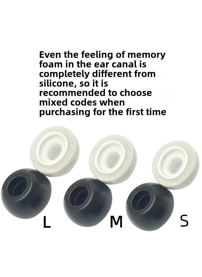 Generic - Suitable For Apple Headset Ear Cap AirPodsPro Earplug Air Memory Sponge 3rd Generation Bluetooth 3rd Generation Set Accessories-Color:Gray White Trumpet-Model:LMS - Image 1