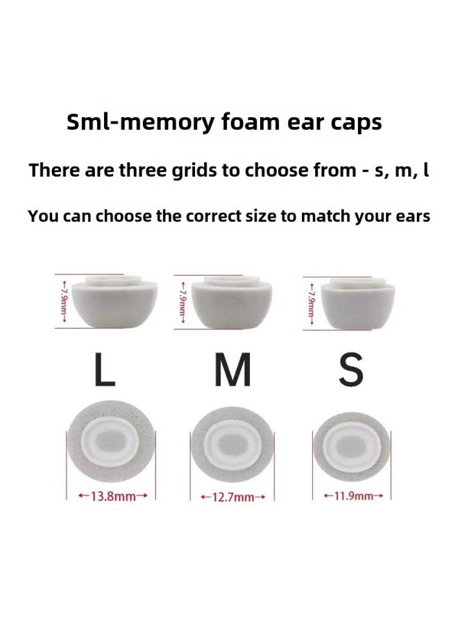 Generic - Suitable For Apple Headset Ear Cap AirPodsPro Earplug Air Memory Sponge 3rd Generation Bluetooth 3rd Generation Set Accessories-Color:Gray White Trumpet-Model:LMS - Image 1