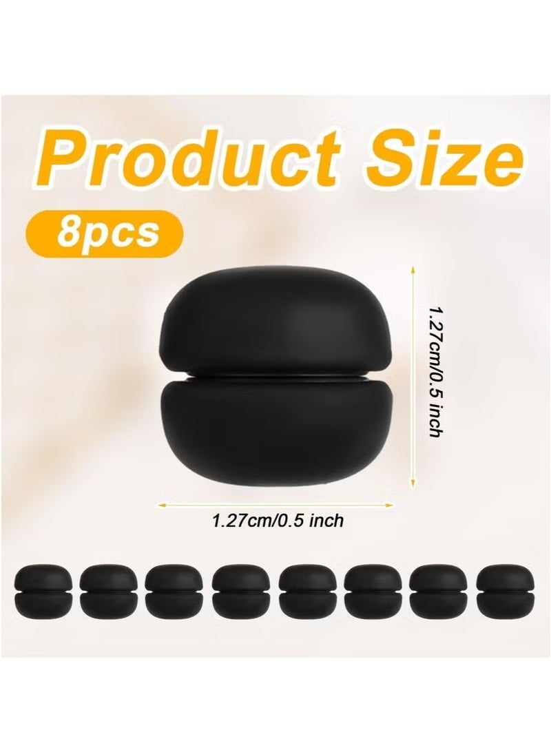 8pcs Magnetic Hijab Pins, Small Hijab Magnets Multi-Purpose No-Snag Scarf Clasp Pinless Brooch for Women Men Shawl Scarves Clothes (Black) - Image 2