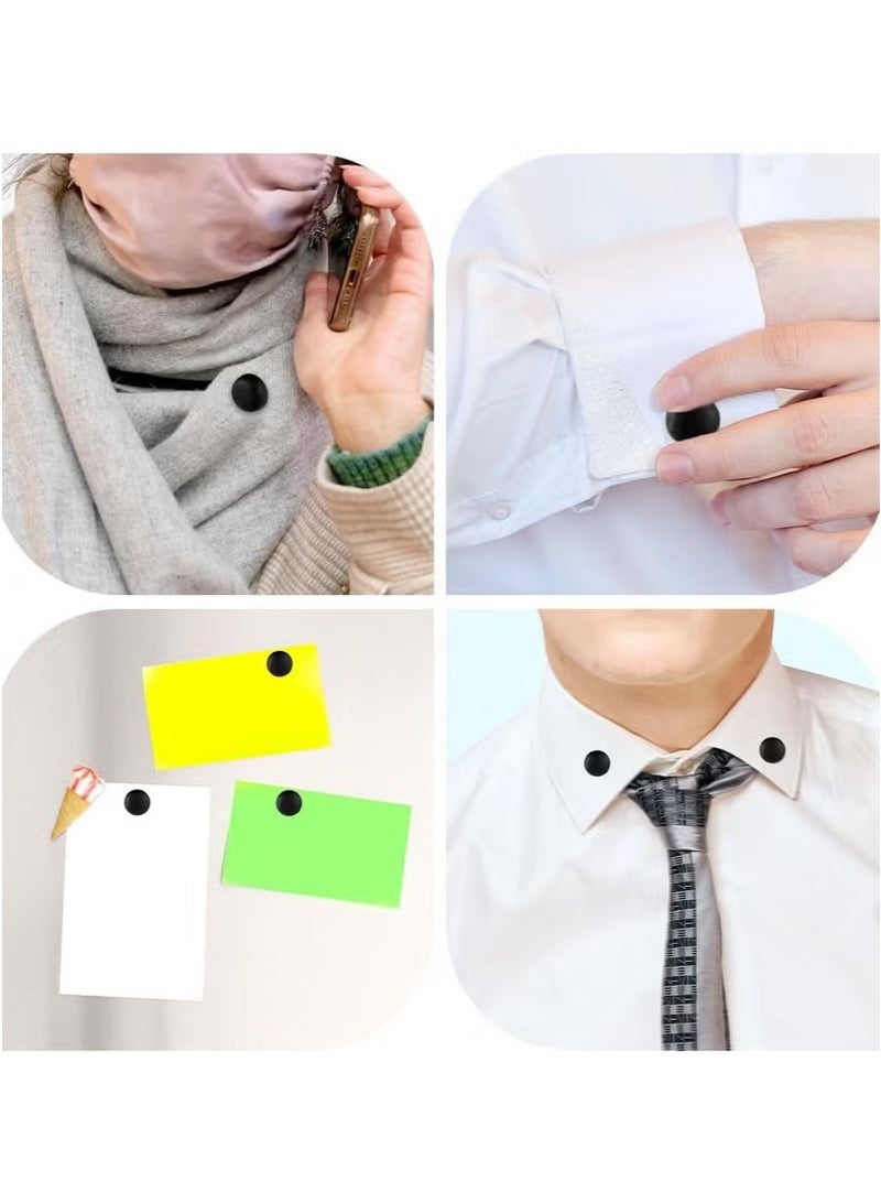 8pcs Magnetic Hijab Pins, Small Hijab Magnets Multi-Purpose No-Snag Scarf Clasp Pinless Brooch for Women Men Shawl Scarves Clothes (Black) - Image 3