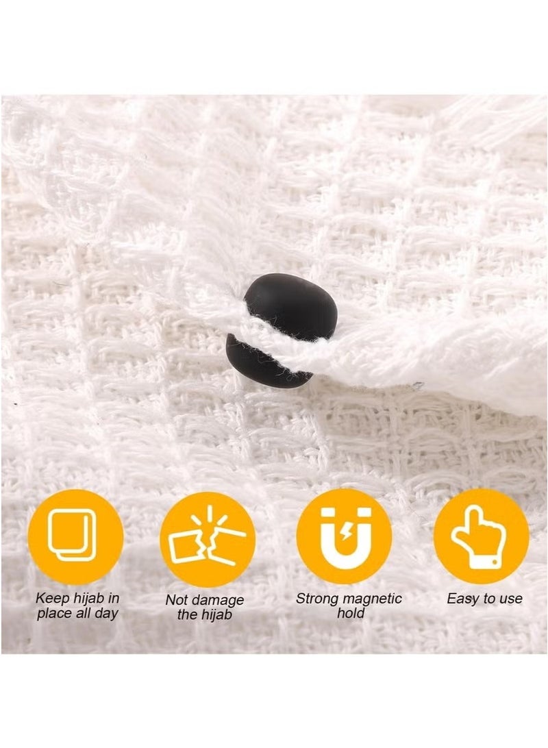 8pcs Magnetic Hijab Pins, Small Hijab Magnets Multi-Purpose No-Snag Scarf Clasp Pinless Brooch for Women Men Shawl Scarves Clothes (Black) - Image 4