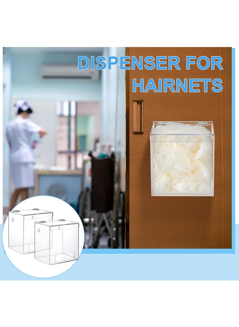 Slasa SLASA 2 Pcs Medium Clear Acrylic Wall Mount Dispenser (6.9"x6.7"x5") – Multi-Use Holder for Hair Nets, Emesis Bags, Beard Nets, Glasses, Shoe Covers – Wall or Tabletop Use – Durable Organizer  - Image 3