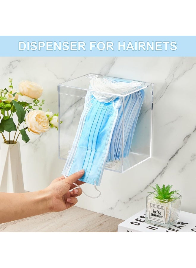 Slasa SLASA 2 Pcs Medium Clear Acrylic Wall Mount Dispenser (6.9"x6.7"x5") – Multi-Use Holder for Hair Nets, Emesis Bags, Beard Nets, Glasses, Shoe Covers – Wall or Tabletop Use – Durable Organizer  - Image 5