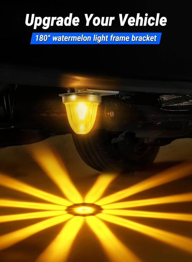 XtraGlow 2Pcs Straight Down Watermelon Light Brackets, Clamp-On No Drill Under Glow Frame Mount, 304 Stainless Steel Polished Holder for 1.5" Center Hole Watermelon Lights, Fit Semi Truck Pickup Trailer - Image 2