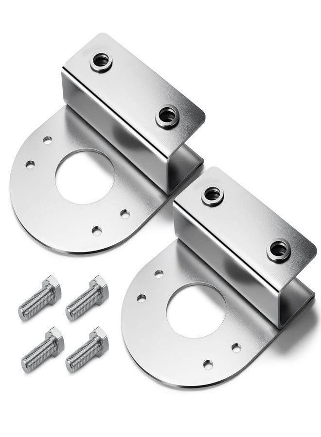 XtraGlow 2Pcs Straight Down Watermelon Light Brackets, Clamp-On No Drill Under Glow Frame Mount, 304 Stainless Steel Polished Holder for 1.5" Center Hole Watermelon Lights, Fit Semi Truck Pickup Trailer - Image 1