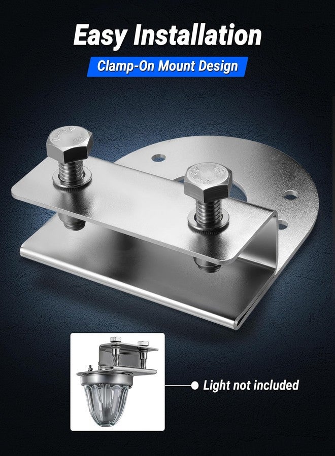 XtraGlow 2Pcs Straight Down Watermelon Light Brackets, Clamp-On No Drill Under Glow Frame Mount, 304 Stainless Steel Polished Holder for 1.5" Center Hole Watermelon Lights, Fit Semi Truck Pickup Trailer - Image 3