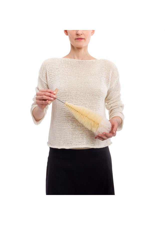 Redecker Tampico Fiber and Wool Soda Stream Bottle Brush with Beechwood Handle, Unique Teardrop Shape Easily Cleans Bottles, Jars and Specialty Glassware, 12-inches, Made in Germany - Image 2