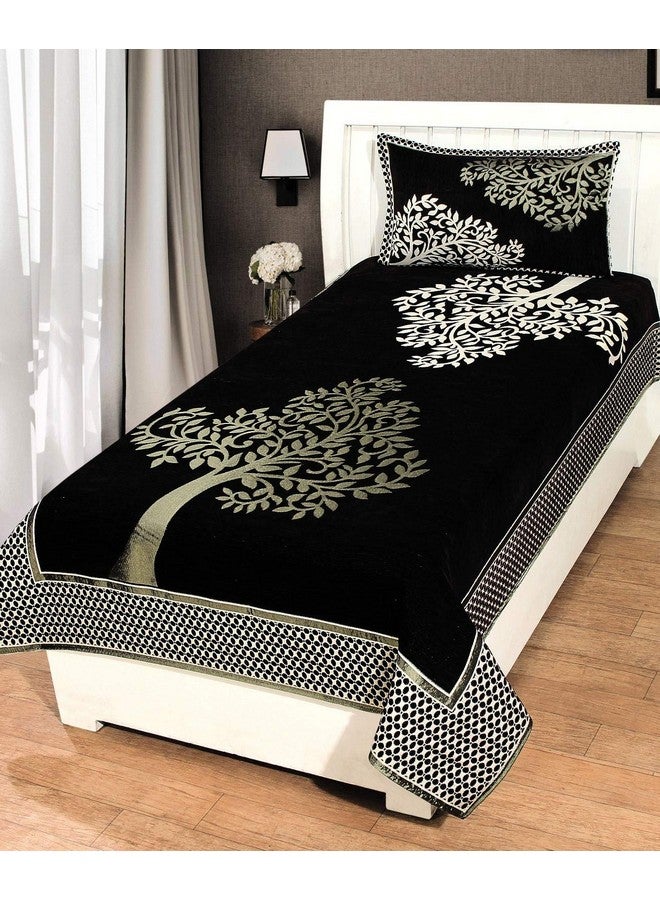 FRESH FROM LOOM FRESH FROM LOOM Floral Bedsheet Cum Bed Spread for Single Bed 500 Tc Chenille Premium Single Bedsheet Cum Bed Spread with 1 Pillow Cover - 60 X 90 Inch  - Image 2