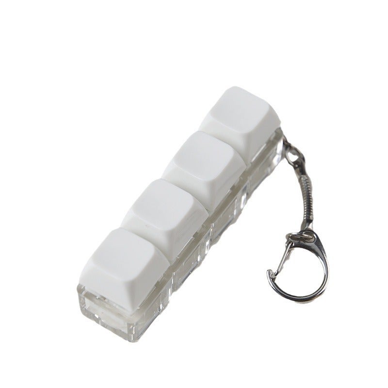 PC fully transparent material decompression shaft tester press sound crisp 2 holes 3 holes 4 holes key chain with light transparent cap 4-hole White Transparent Hanbai Jade with light * 1 