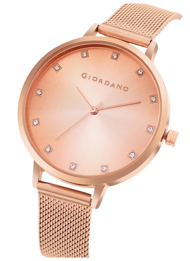 GIORDANO Giordano Analog Wrist Watch for Women Stylish Metal Strap with Water Resistant 3 Hand Mechanism for Girls & Ladies to Compliment Your Look/Ideal Gift for Female - GD-4208  - Image 3