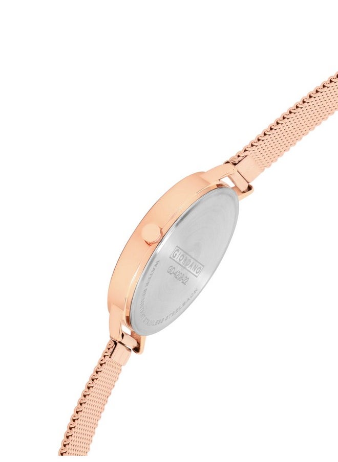 GIORDANO Giordano Analog Wrist Watch for Women Stylish Metal Strap with Water Resistant 3 Hand Mechanism for Girls & Ladies to Compliment Your Look/Ideal Gift for Female - GD-4208  - Image 5