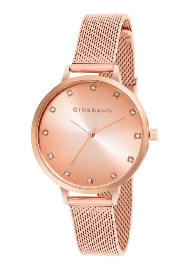 GIORDANO Giordano Analog Wrist Watch for Women Stylish Metal Strap with Water Resistant 3 Hand Mechanism for Girls & Ladies to Compliment Your Look/Ideal Gift for Female - GD-4208  - Image 1