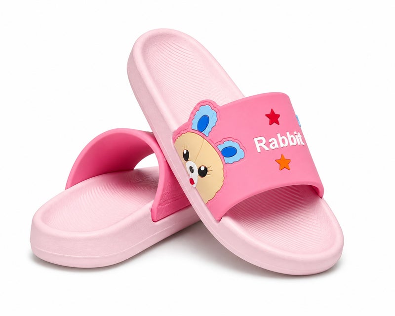 Women’s Cute Cartoon Slides Slippers – Lightweight Anti-Slip Indoor & Bathroom Comfort Slides – Pink - Image 1