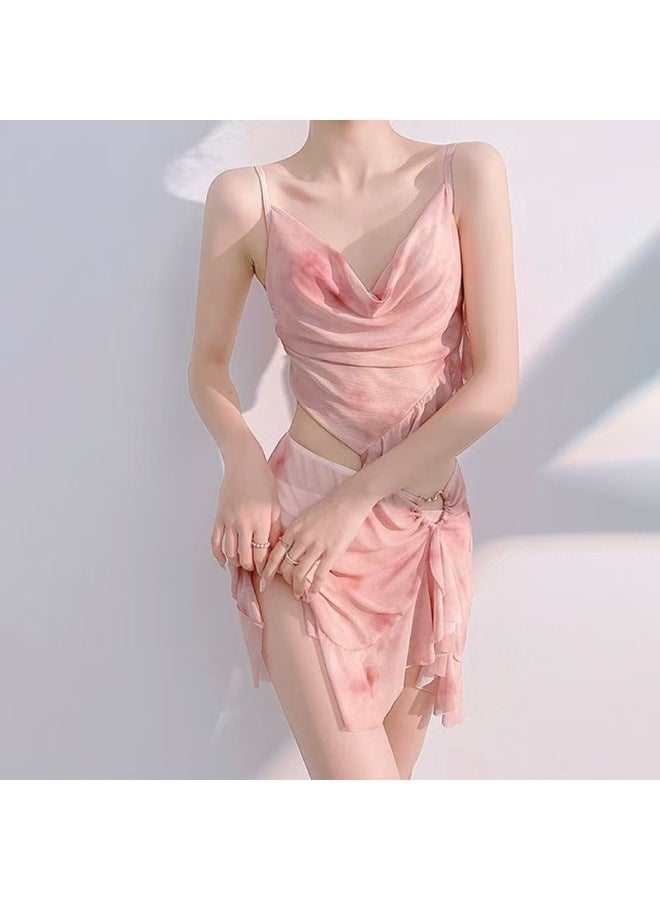 Processing Customization Bikini Swimsuit Women's Three-piece Set High-end Sense Separates Covering Conservative Beach Vacation Hot Spring Swimsuit
