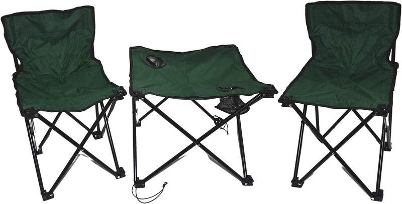 me foldablel iron set chairs bag with pocket table Al006/A-Dark Green - Image 1