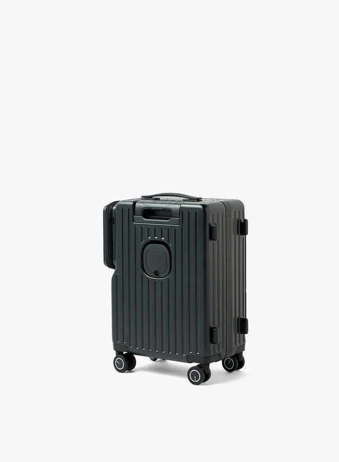 Wave Ribbed Hardcase Luggage Trolley With Pocket - 20 Inches Cabin Bag - Image 4