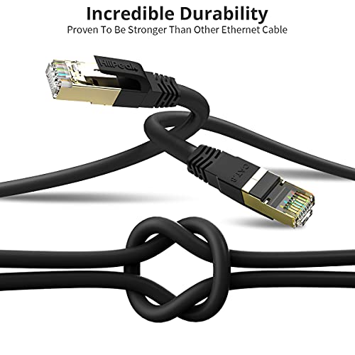 HiiPeak Cat8 Ethernet Cable 6FT, Indoor&Outdoor, Heavy Duty High Speed 26AWG Cat8 Network LAN Cable 2000Mhz, 40Gbps with Gold Plated RJ45 Connector, Weatherproof S/FTP UV Resistant for Router,Modem - Image 5