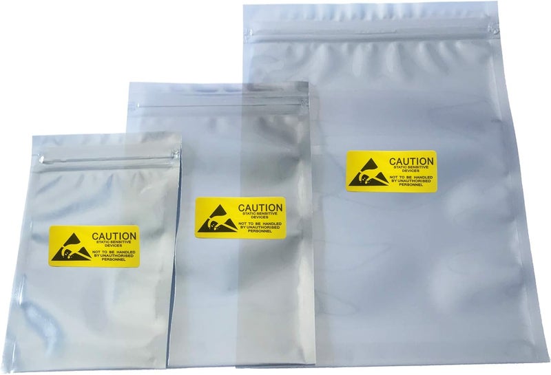 daarcin Anti Static Bags,ESD Bags,100pcs Mixed Sizes Antistatic Resealable Bag for 3.5 Hard Drive, 2.5 Solid State Drive with Labels, ESD Shielding Bag for Varieties of Electronic Device - Image 1
