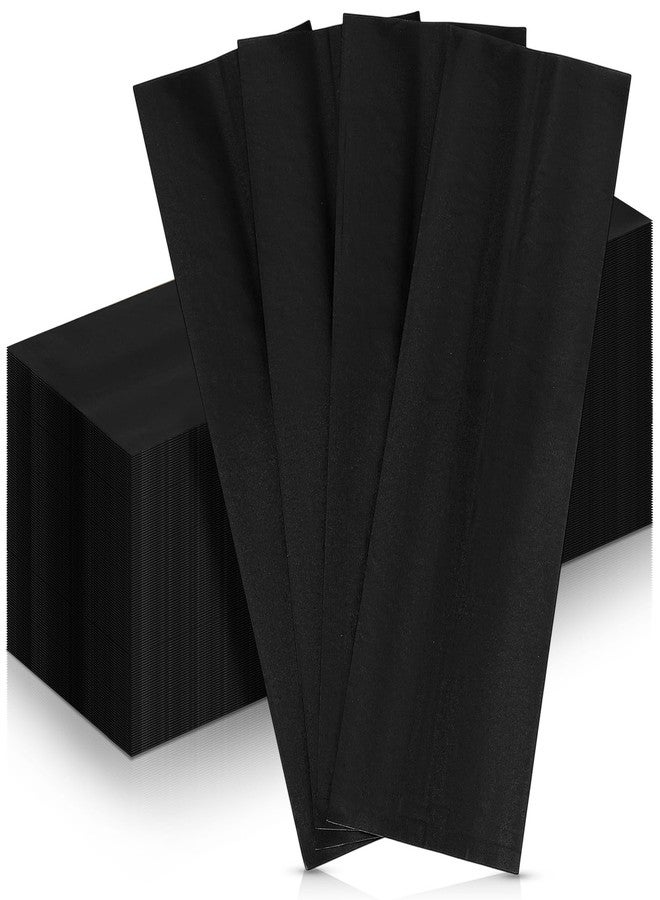 Zhehao 200 Pcs Kraft Paper Bags Kraft Churro Bags Grease Silverware Sleeves for Resistant Utensils Cutlery Cookies Bakery Candy Treats (Black) - Image 1