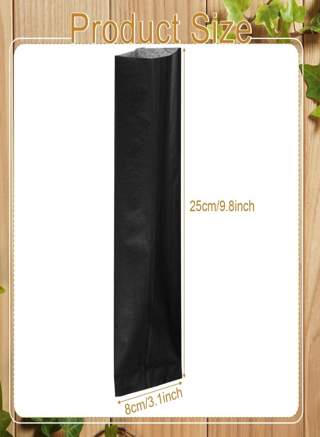 Zhehao 200 Pcs Kraft Paper Bags Kraft Churro Bags Grease Silverware Sleeves for Resistant Utensils Cutlery Cookies Bakery Candy Treats (Black) - Image 2