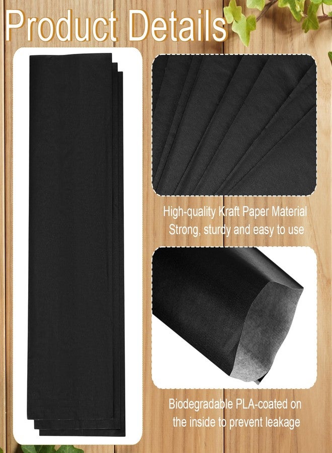 Zhehao 200 Pcs Kraft Paper Bags Kraft Churro Bags Grease Silverware Sleeves for Resistant Utensils Cutlery Cookies Bakery Candy Treats (Black) - Image 3