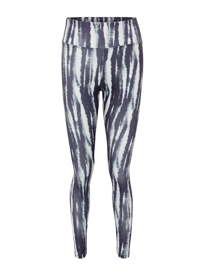 Light Anthracite Recovery Patterned Full Length Knitted Sports Leggings TWOSS20TA0089