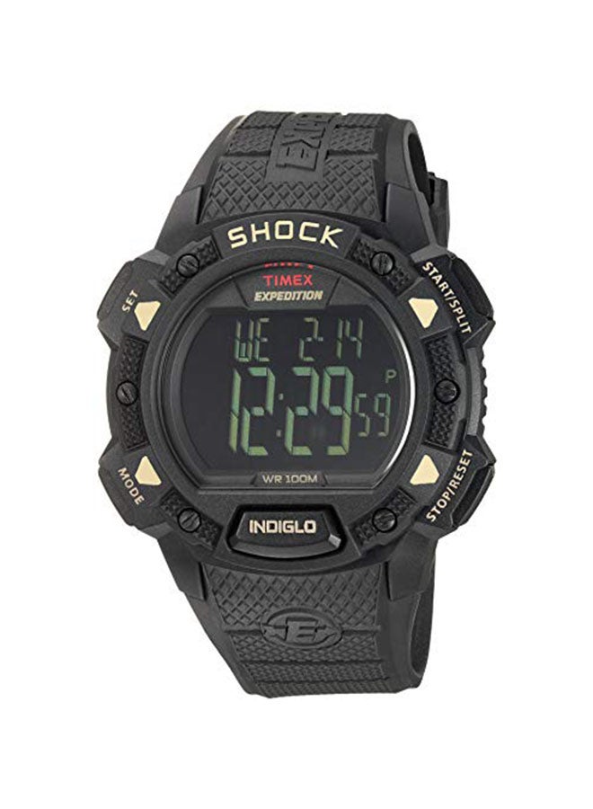 TIMEX ساعة تيمكس للرجال T49896 إكسبيديشن بيس شوك باند مطاطي أسود - Image 1