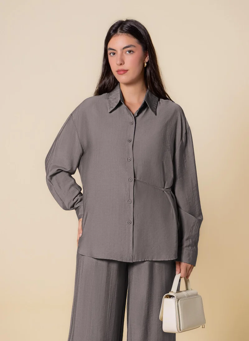 SHAPES DETAILED LIGHTWEIGHT SHIRT SET