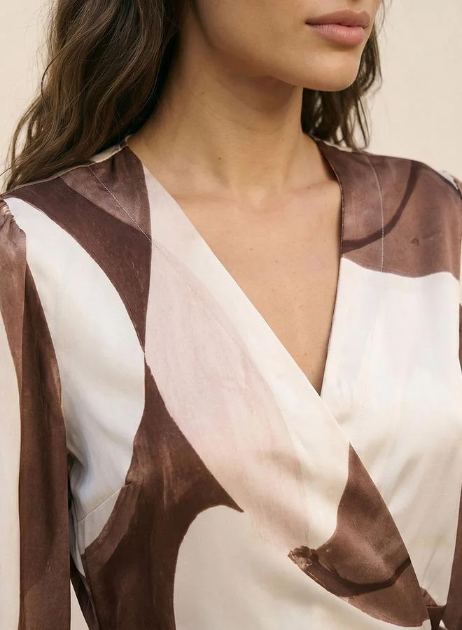 Iconic  Iconic Wrap Top with Print for Women | Best Price UAE