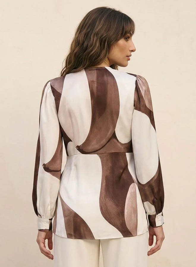 Iconic  Iconic Wrap Top with Print for Women | Best Price UAE