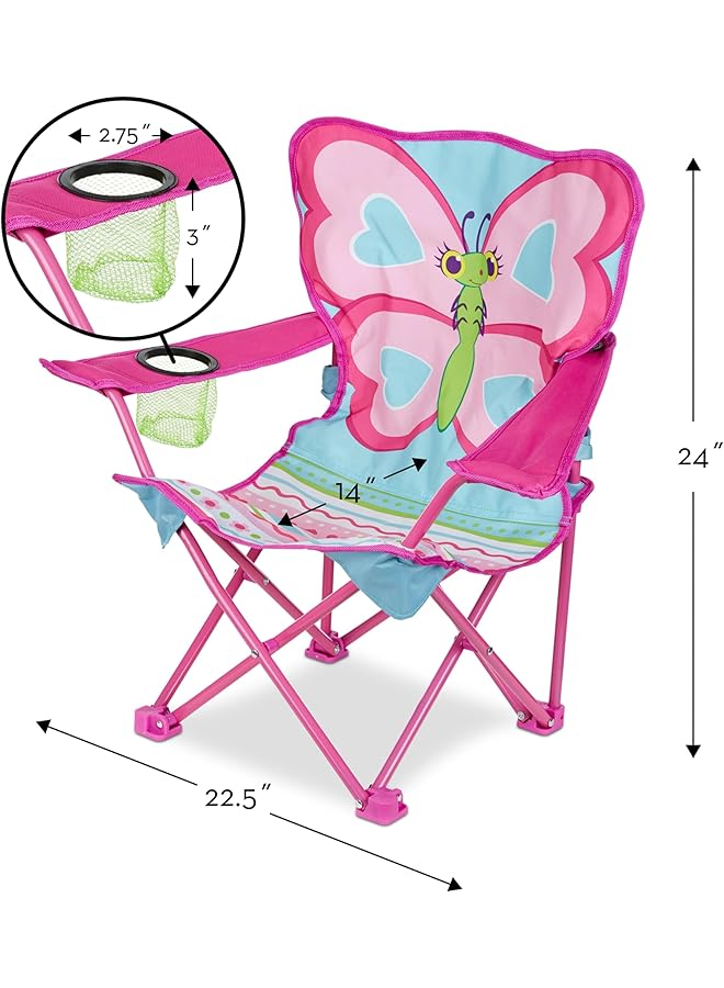 Melissa & Doug Sunny Patch Cutie Pie Butterfly Folding Lawn and Camping Chair - Image 4