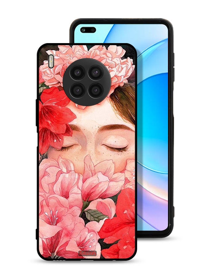 Tolwak هونور 50 لايت - غطاء واقي بتصميم وجه فتاة مخفي بين زهور الفن - Image 1