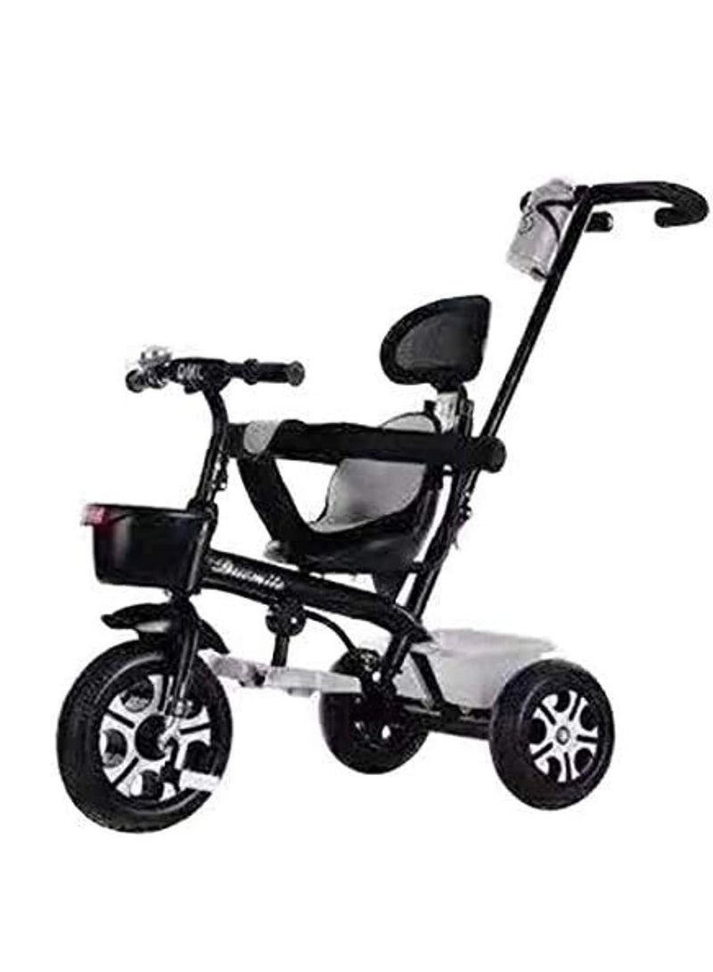 Ntech دراجة ثلاثية العجلات للأطفال من إن تيك مع قضيب دفع باللون الأسود - Image 2