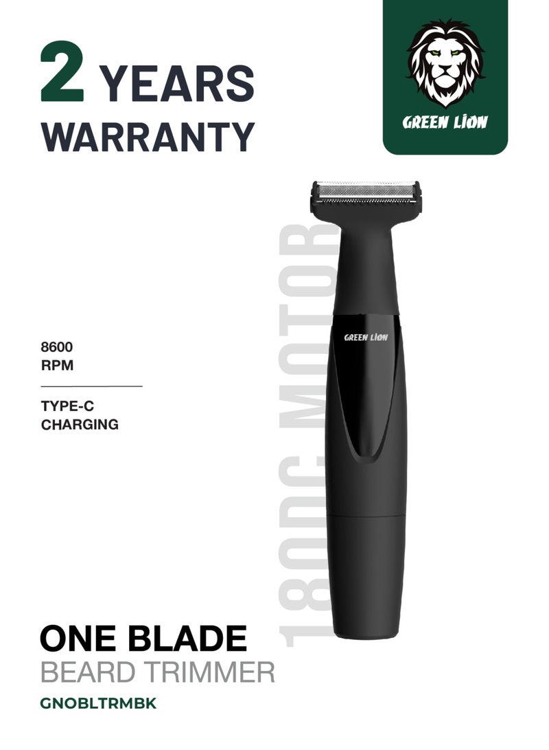 GREEN LION One Blade Beard Trimmer 500mAh With 4 Comb Guard / Compact and Lightweight - Black - Image 1