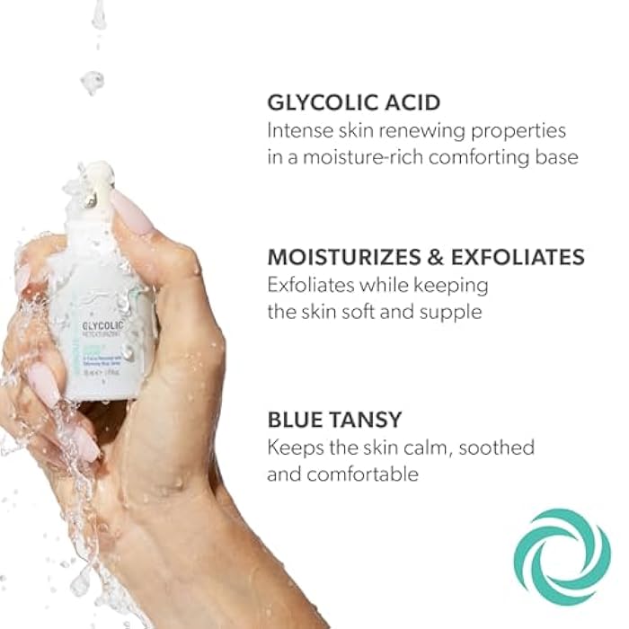 Serious Skincare Glycolic Acid Serum & Face Moisturizer Cream, Facial Renewal Skin Care Set, Exfoliating, Hydrating, Refine Texture, Lines, Pores, Discoloration, Skin Balancing Blue Tansy - Anti-Aging - Image 2
