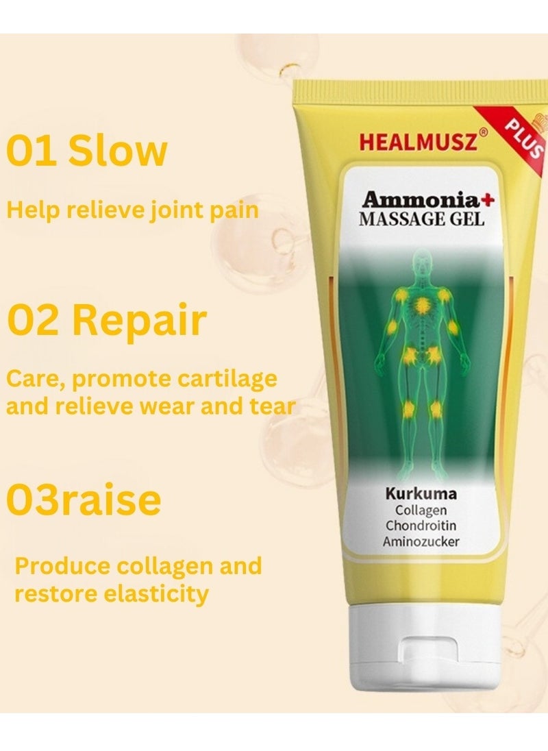 HEALMUSZ - 100ml Ammonia Massage Gel Joint Massage Gel with Turmeric and Collagen Joint and Muscles Pain Relief Cream Joint Pain Relief Cream Joint Soothing and Repair Muscles Damage Joint Pain Relief and Care Gel - Image 1