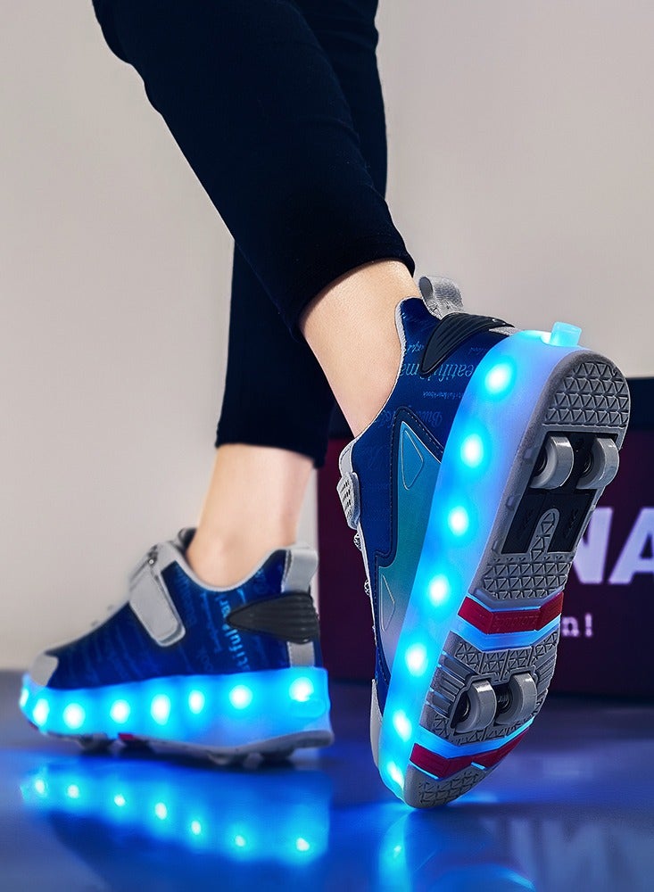 Generic Roller Skates Shoes for Kids 4 Wheels 16 LED Model Colorful Girls Boys Roller Skates Sneaker Can Charge for Beginner More Balanced  - Image 4