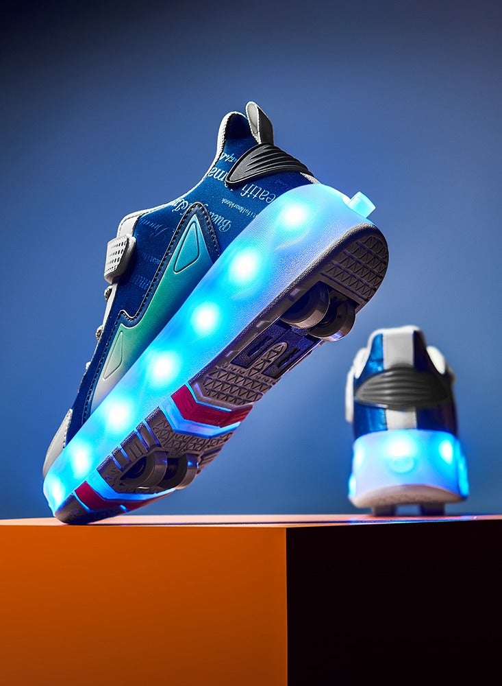Generic Roller Skates Shoes for Kids 4 Wheels 16 LED Model Colorful Girls Boys Roller Skates Sneaker Can Charge for Beginner More Balanced  - Image 2