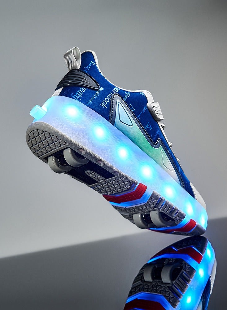 Generic Roller Skates Shoes for Kids 4 Wheels 16 LED Model Colorful Girls Boys Roller Skates Sneaker Can Charge for Beginner More Balanced  - Image 3